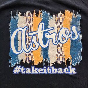 Houston Astros #Takeitback Blue Orange Baseball Cotton Blend T-Shirt Adult M